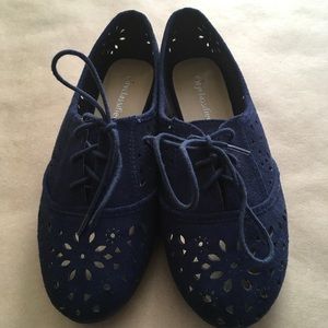 Blue Cut Out Detail Oxfords